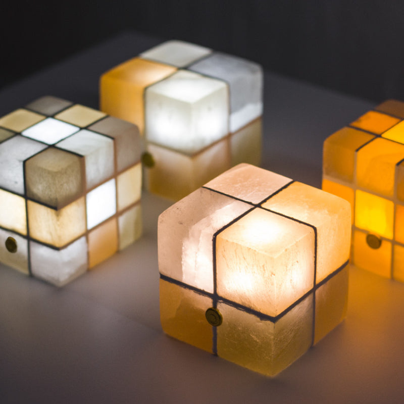 Rubik's Cube Mineral Night Light Sleeping Table Lamp