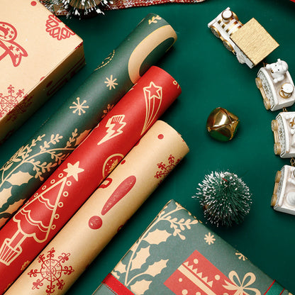 Vintage Christmas Gift Wrapping Paper Kraft Paper Material