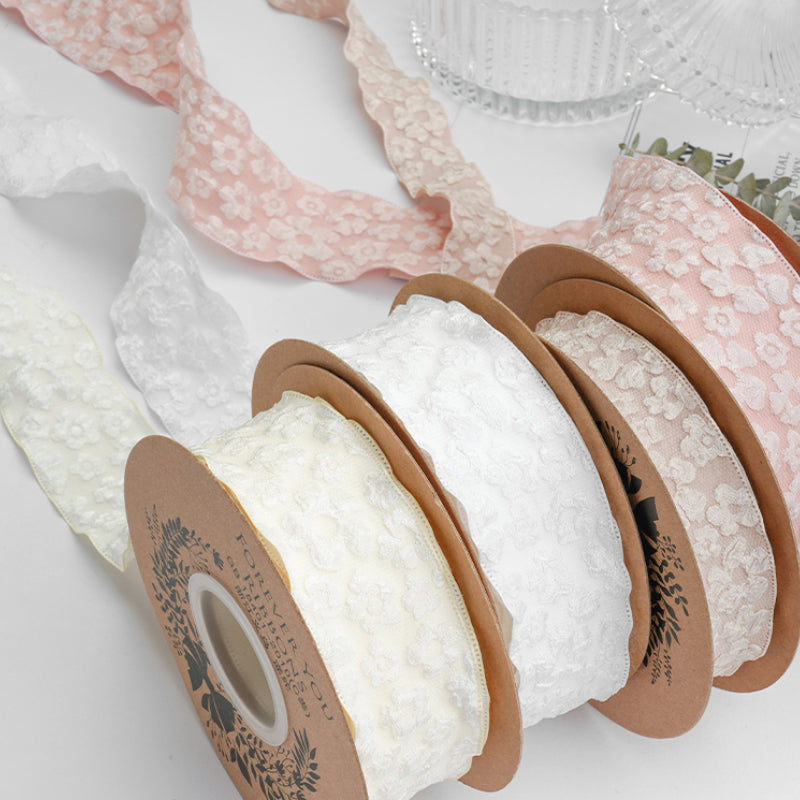 Chinese Style Embroidery Flower Gift Wrapping Ribbon