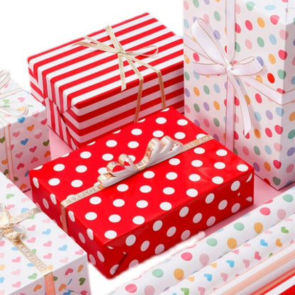 Polka Dot Stripes Love Holiday Gift Packing Paper Waterproof Wrap Paper