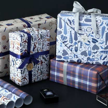 Business Men's Gift Box Wrapping Paper Father's Day Birthday Gift Wrapping Paper