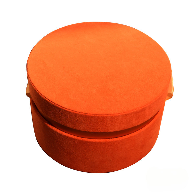 Round Velvet Flower Hat Box with Bowknot and Lid Luxury Gift Surprise Box