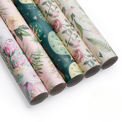 Vintage Floral Pattern Wrapping Paper Holiday Gift Wrapping Paper