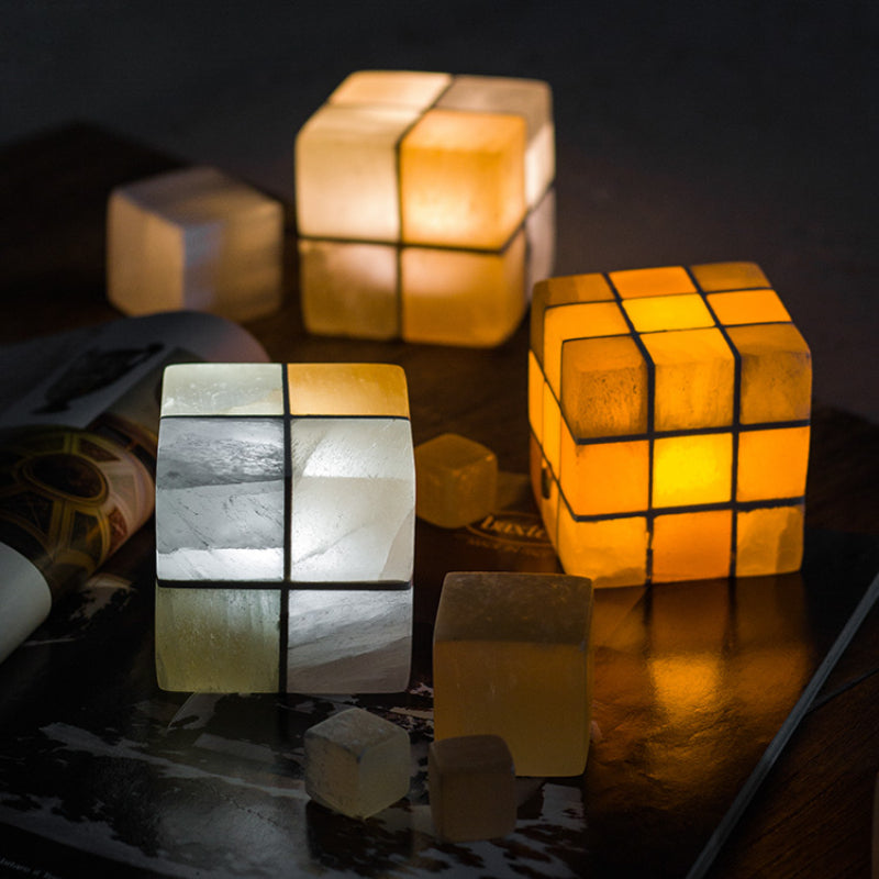 Rubik's Cube Mineral Night Light Sleeping Table Lamp