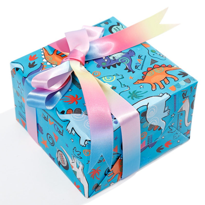 Dinosaur Wrapping Paper Cartoon Birthday Gift Wrap Paper