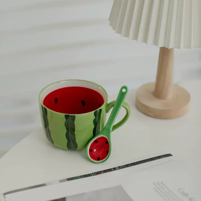 Cute Watermelon Ceramic Cup Fruit Mug Office Coffee Cup