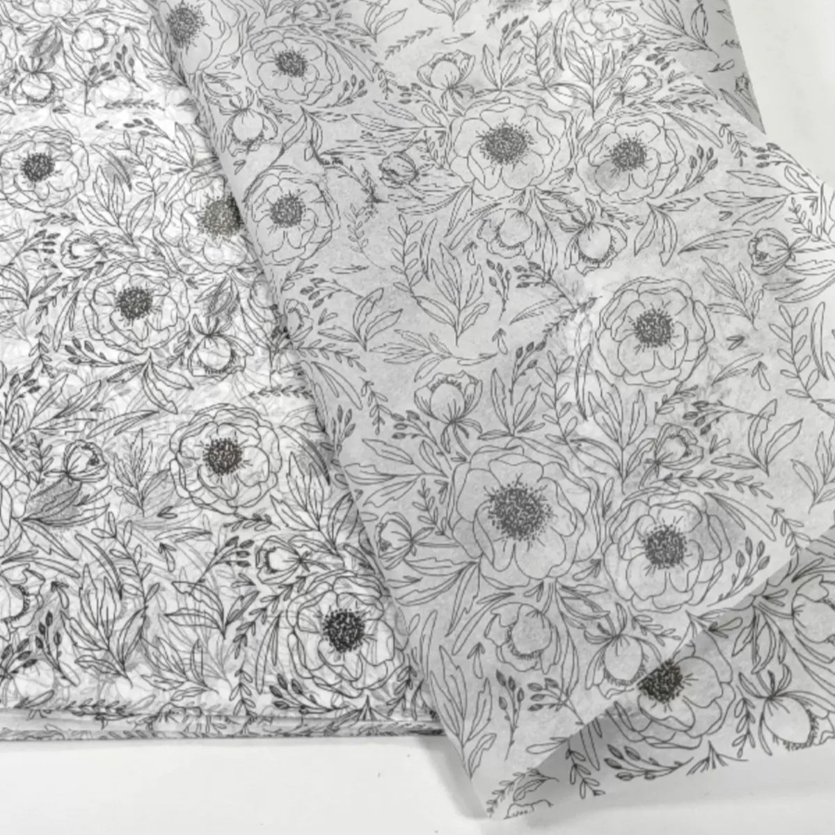 Floral Sketch Style Gift Wrap Tissue Paper Pack 50 Sheets