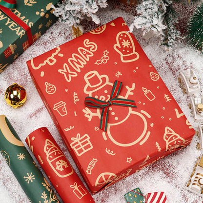 Vintage Christmas Gift Wrapping Paper Kraft Paper Material