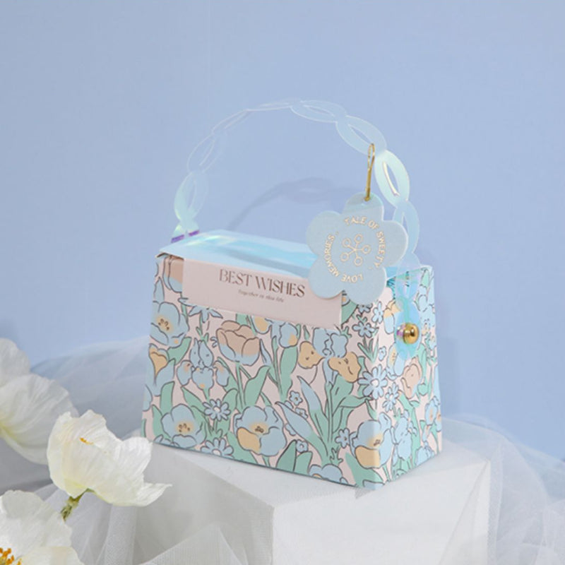 Wedding Candy Box Flower Pattern Design Handheld Gift Bags