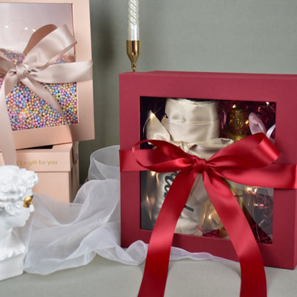 Clear Window Gift Wrap Box with Ribbon