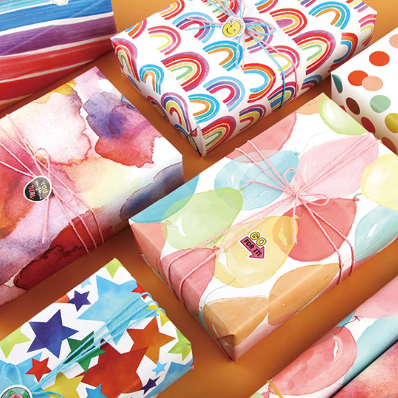 Rainbow Love Birthday Gift Wrapping Paper Valentine's Day Bouquet Packing Paper