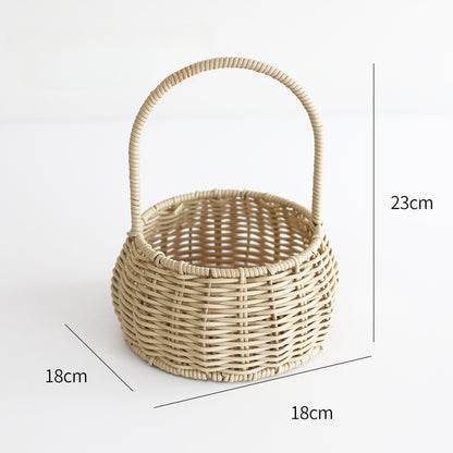 Rattan Basket Flower Bouquet Basket Portable Gift Basket