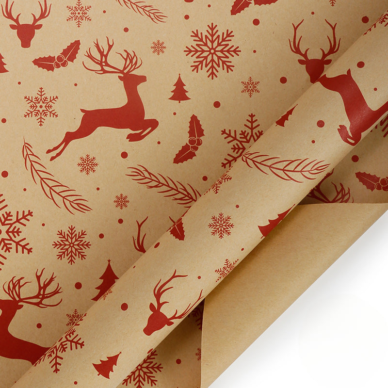 Vintage Christmas Gift Wrapping Paper Kraft Paper Material