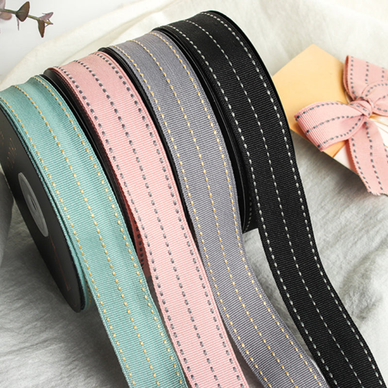 Ribbed Dotted Ribbon Floral Flower Packaging Striped Ribbon Bow DIY Material