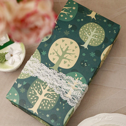 Vintage Floral Pattern Wrapping Paper Holiday Gift Wrapping Paper