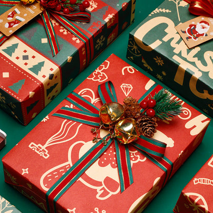 Vintage Christmas Gift Wrapping Paper Kraft Paper Material