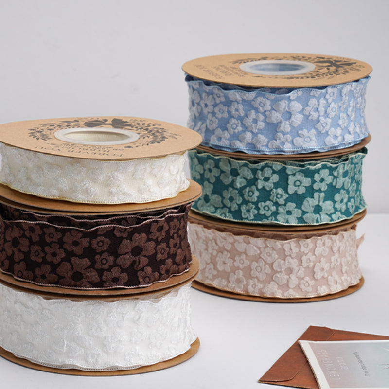 Chinese Style Embroidery Flower Gift Wrapping Ribbon