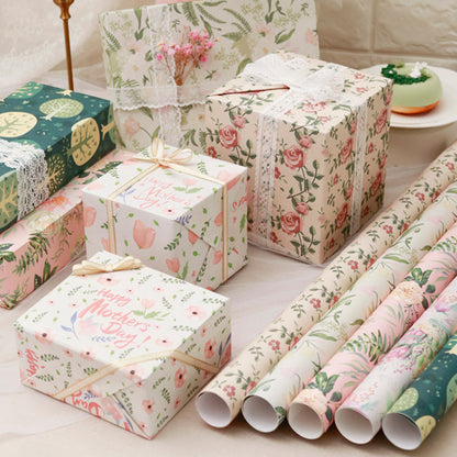 Vintage Floral Pattern Wrapping Paper Holiday Gift Wrapping Paper