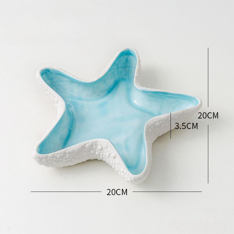 Ceramic Shell Storage Box Jewelry Box Conch Starfish Decorative Box