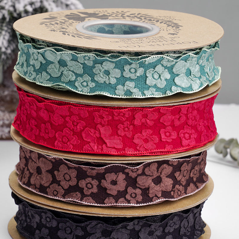 Chinese Style Embroidery Flower Gift Wrapping Ribbon