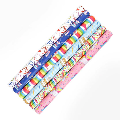 Gift Wrapping Paper Happy Birthday Rainbow Unicorn Wrap Paper Bouquet Material Packing Paper