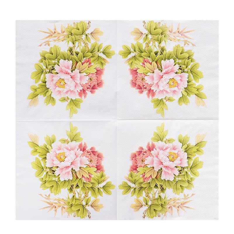 Colorful Peony Printed Napkins - 20 Per Package