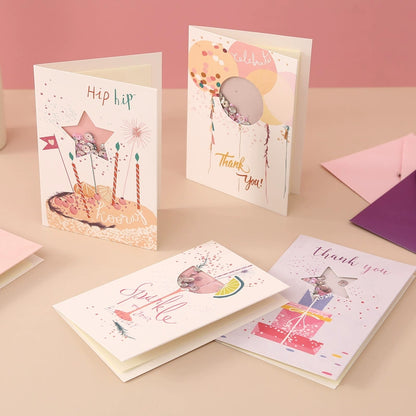 Cute Cartoon Birthday Thank You Card Blessing Card