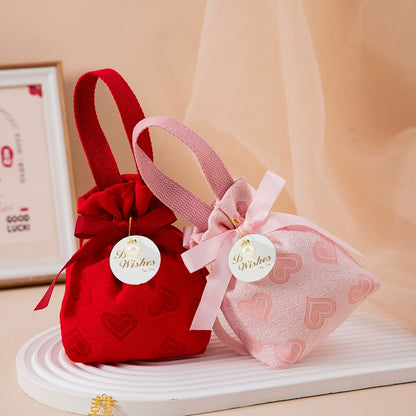 Sac à cordon en velours Love Sacs cadeaux pour baby shower