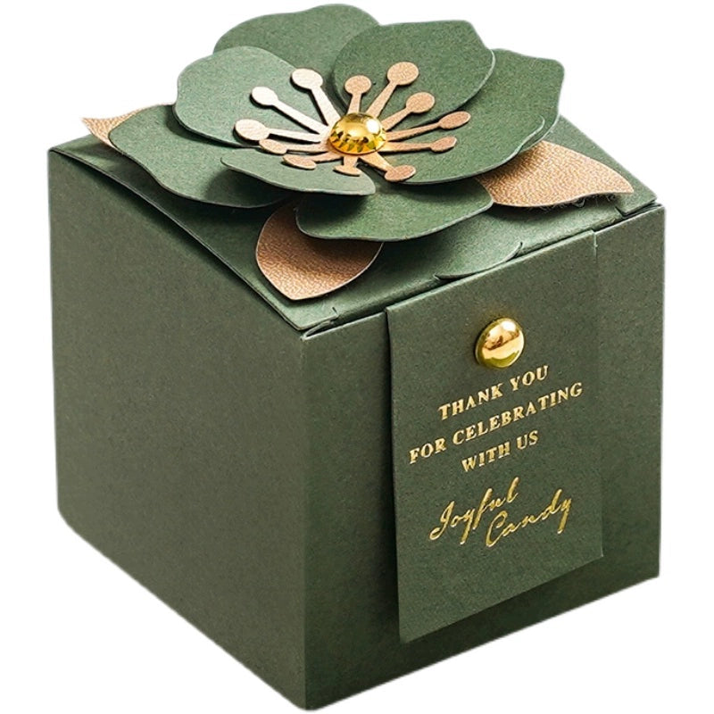 3D Flower Wedding Party Favor Square Gift Box Pack 20