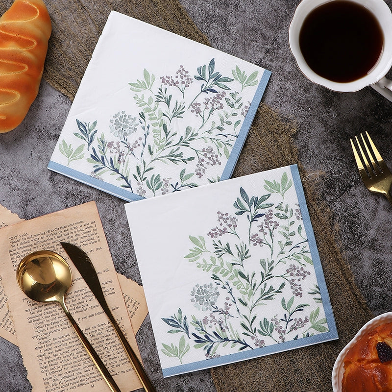 Botanical Print Napkins Decoupage Paper - 20 Per Package