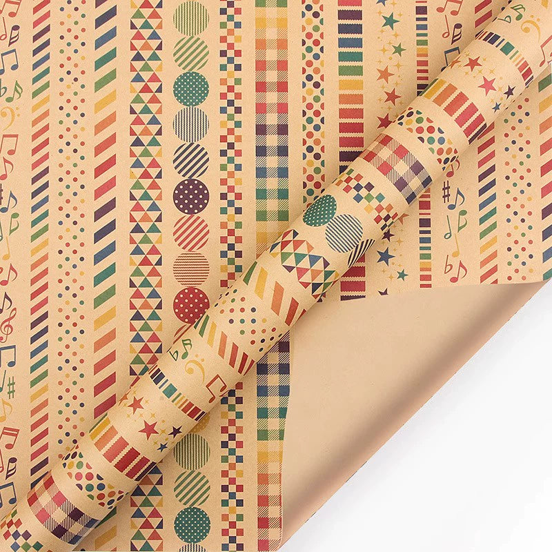 Retro Kraft Paper Children's Birthday Gift Wrapping Paper