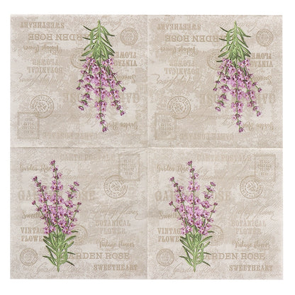 Lavender Print Napkins Cocktail Napkins DIY Decoupage Paper