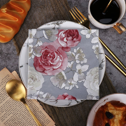 Rose Flower Print Napkins DIY Decoupage Paper