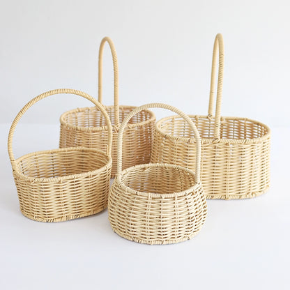 Rattan Basket Flower Bouquet Basket Portable Gift Basket