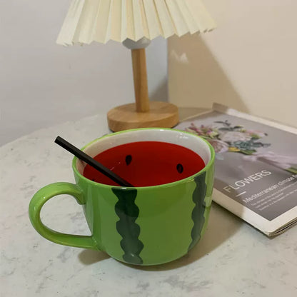 Cute Watermelon Ceramic Cup Fruit Mug Office Coffee Cup