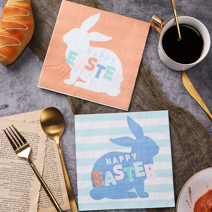 HAPPY EASTER Party Egg Bunny Colorful Printed Napkins