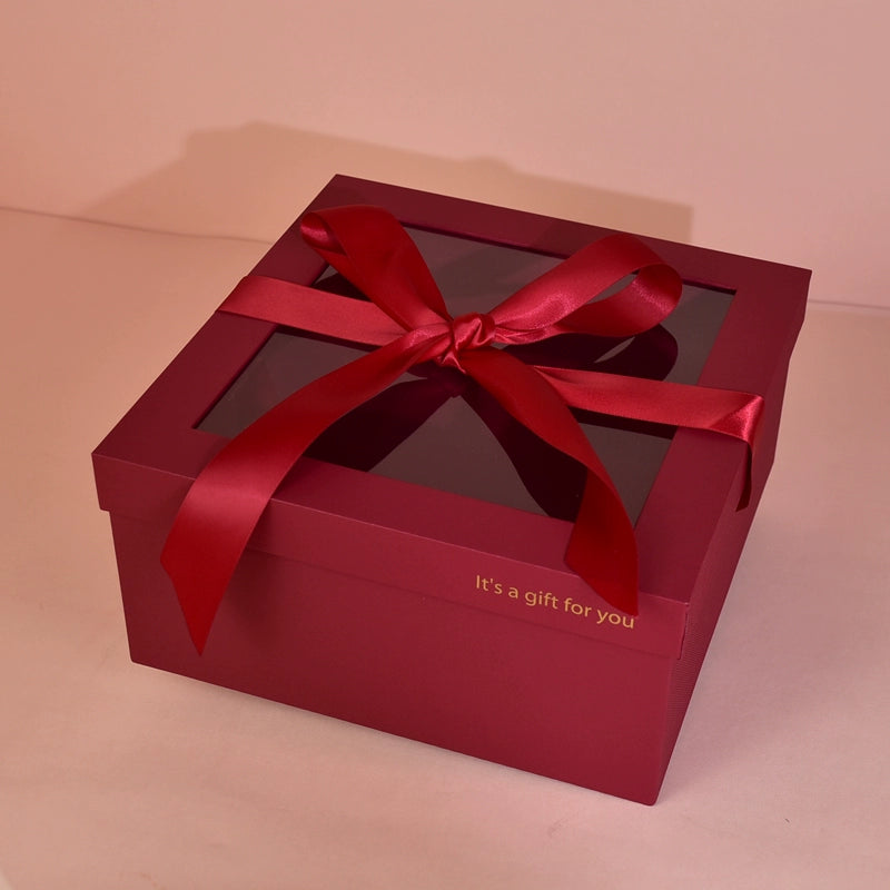 Clear Window Gift Wrap Box with Ribbon