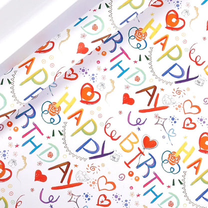 Gift Wrapping Paper Happy Birthday Rainbow Unicorn Wrap Paper Bouquet Material Packing Paper