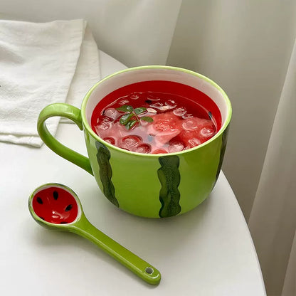 Cute Watermelon Ceramic Cup Fruit Mug Office Coffee Cup