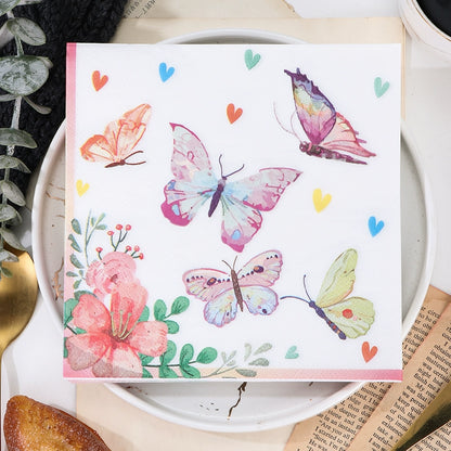 Colorful Butterfly Printed Napkins Birthday Party Wedding Napkins