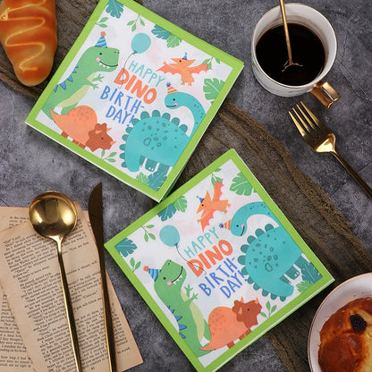 Dinosaur Printed Paper Napkins Birthday Party Colorful Napkins