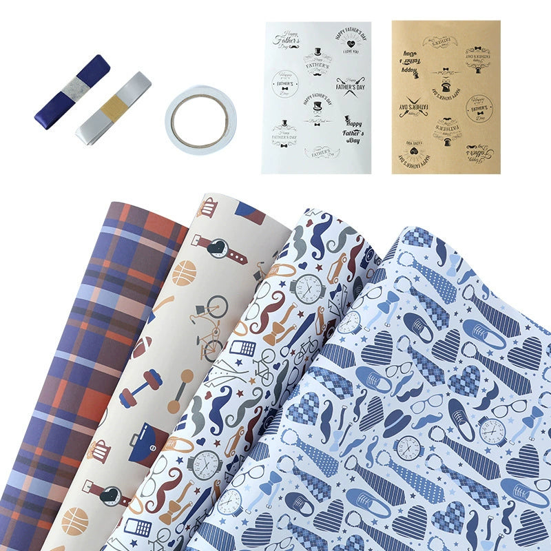 Business Men's Gift Box Wrapping Paper Father's Day Birthday Gift Wrapping Paper