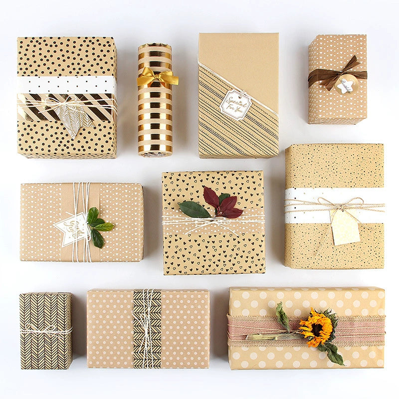 Environmentally Friendly Wrapping Paper Birthday Gift Wrap Paper Kraft Paper