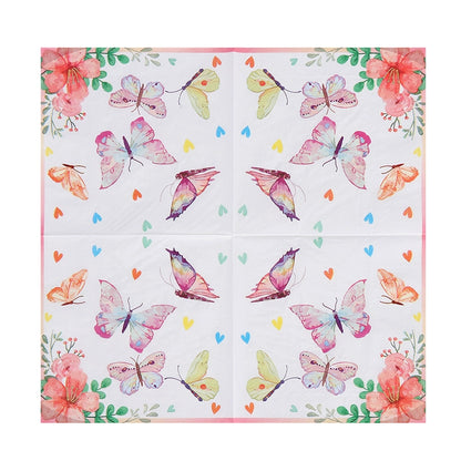 Colorful Butterfly Printed Napkins Birthday Party Wedding Napkins