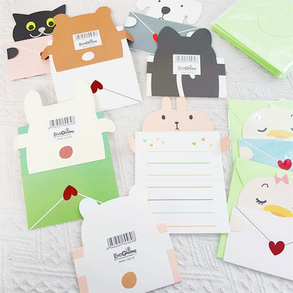 Cute Animal Envelope Kids Birthday Animal Greeting Cards Pack 9