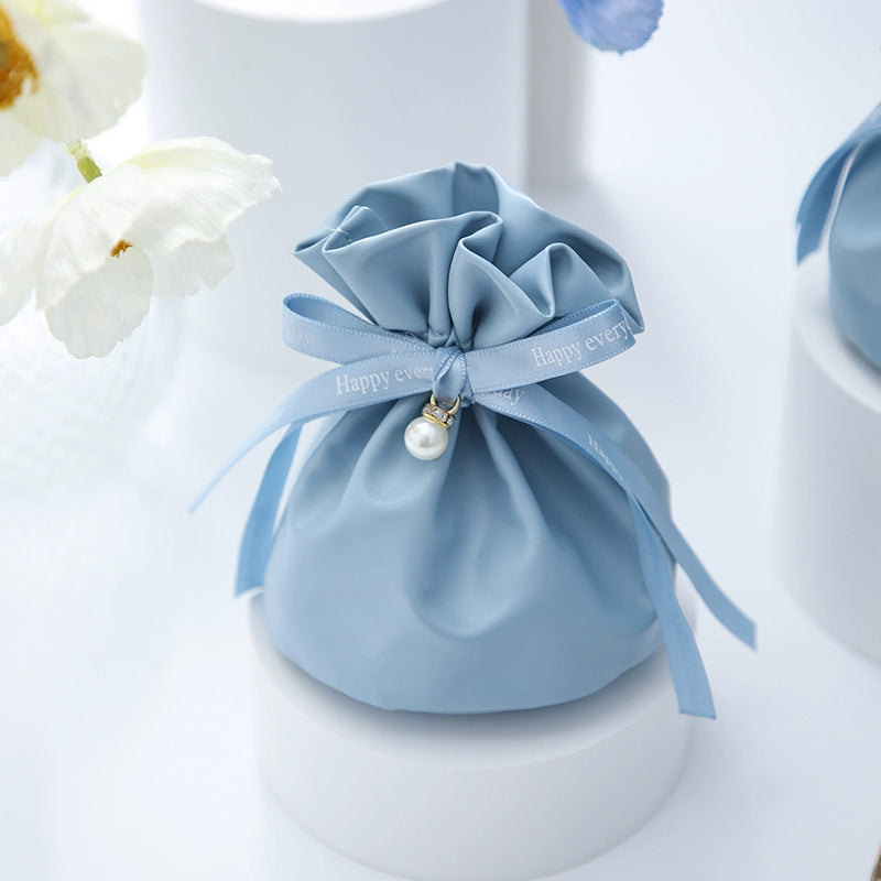 Solid Color Leather Bag Sugar Bag Wedding Gift Wrap Bag Pack 10