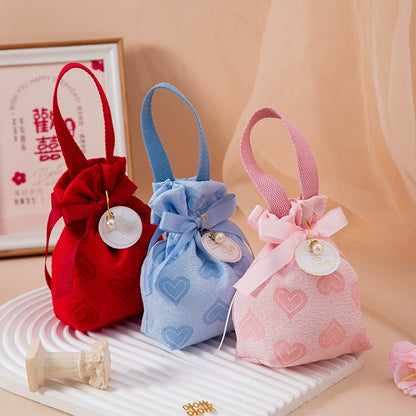 Sac à cordon en velours Love Sacs cadeaux pour baby shower