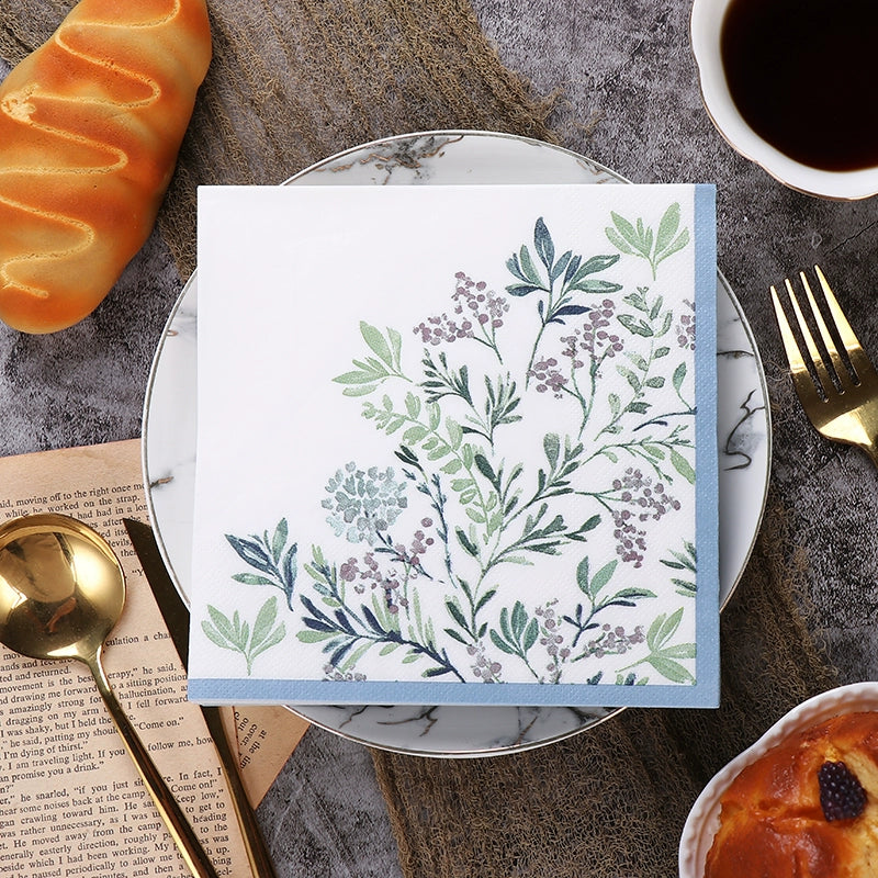 Botanical Print Napkins Decoupage Paper - 20 Per Package