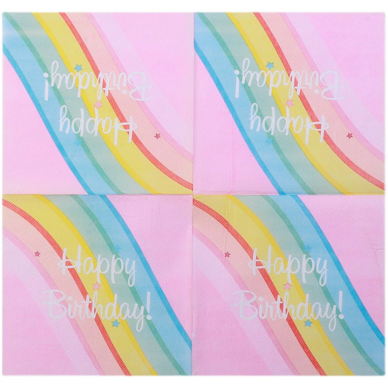 Colorful Tissue Paper Birthday Party Printed Napkins