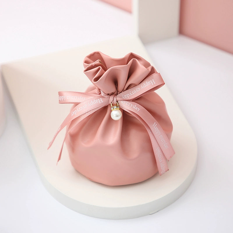 Solid Color Leather Bag Sugar Bag Wedding Gift Wrap Bag Pack 10